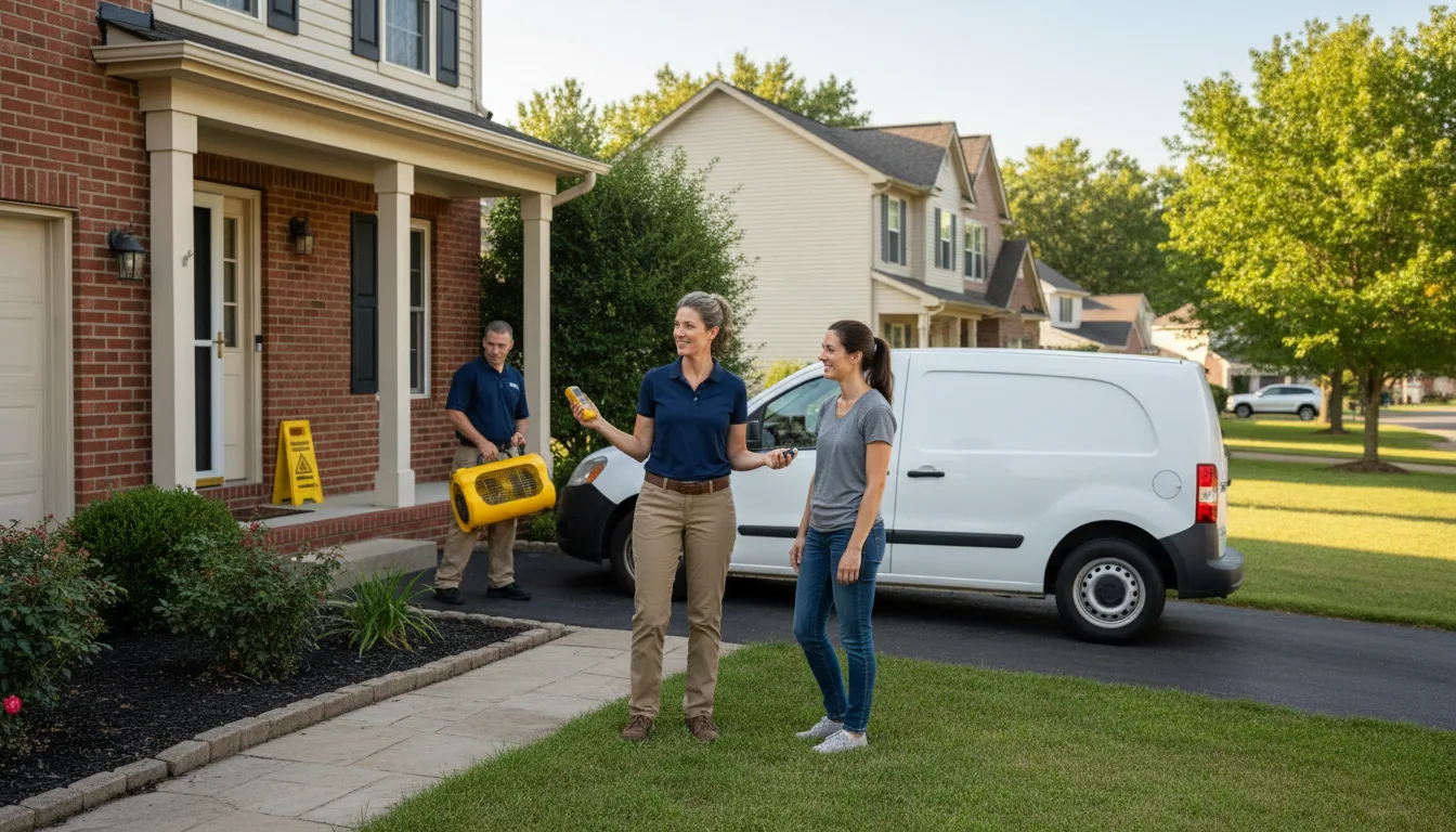 Residential water damage restoration in Minonk, IL